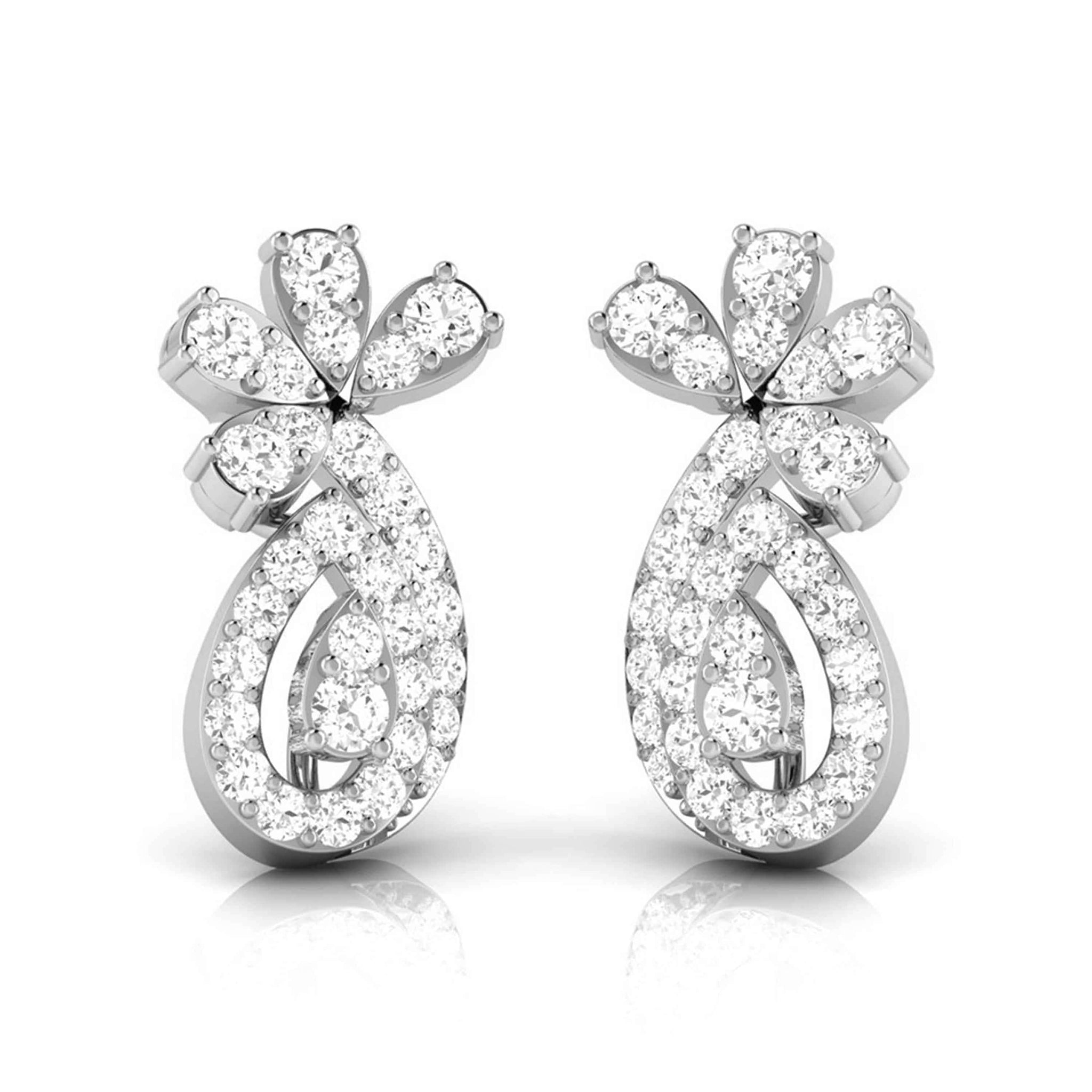 Jewelove™ Earrings Beautiful Platinum Earrings with Diamonds JL PT E ST 2244