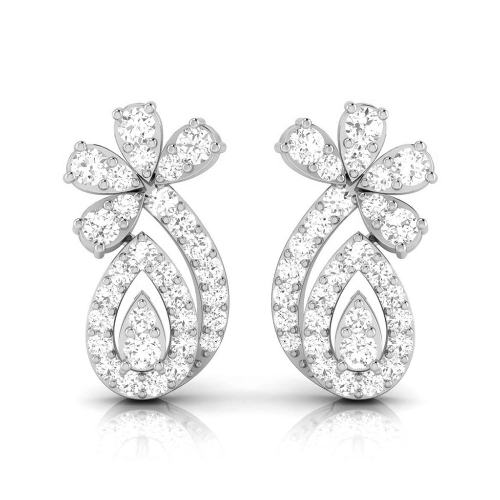 Jewelove™ Earrings SI IJ Beautiful Platinum Earrings with Diamonds JL PT E ST 2244