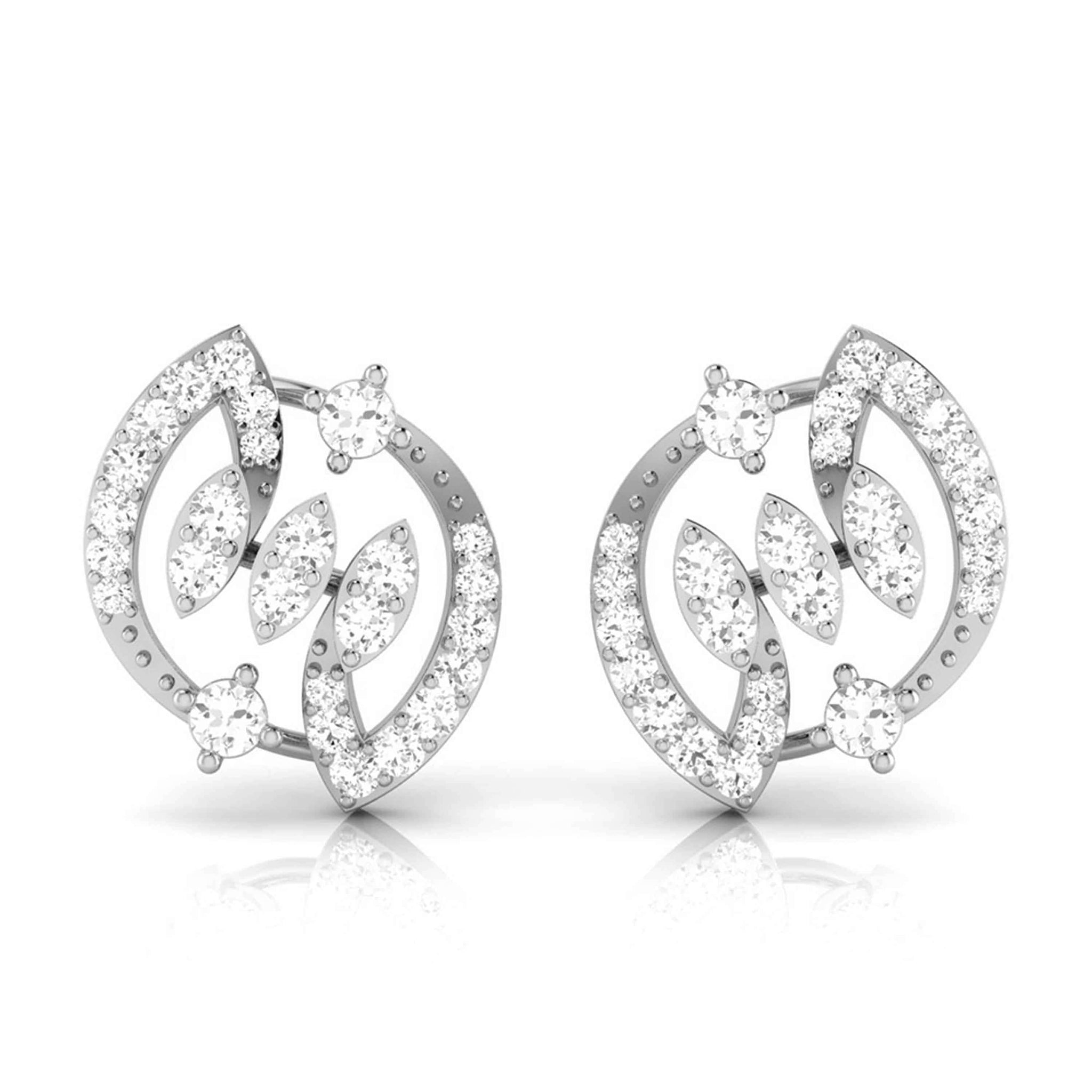 Jewelove™ Earrings SI IJ Beautiful Platinum Earrings with Diamonds JL PT E ST 2246