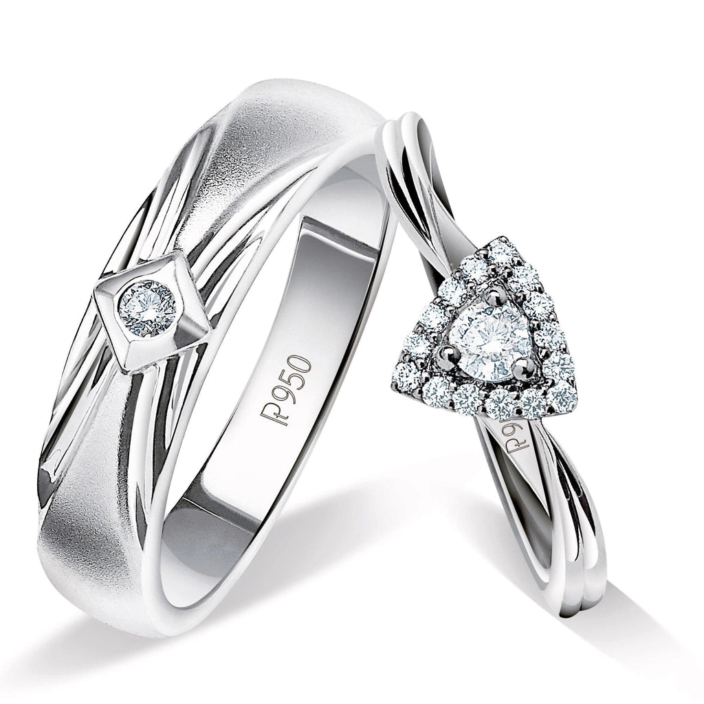 Beautiful Platinum Love Bands with Diamonds JL PT 903