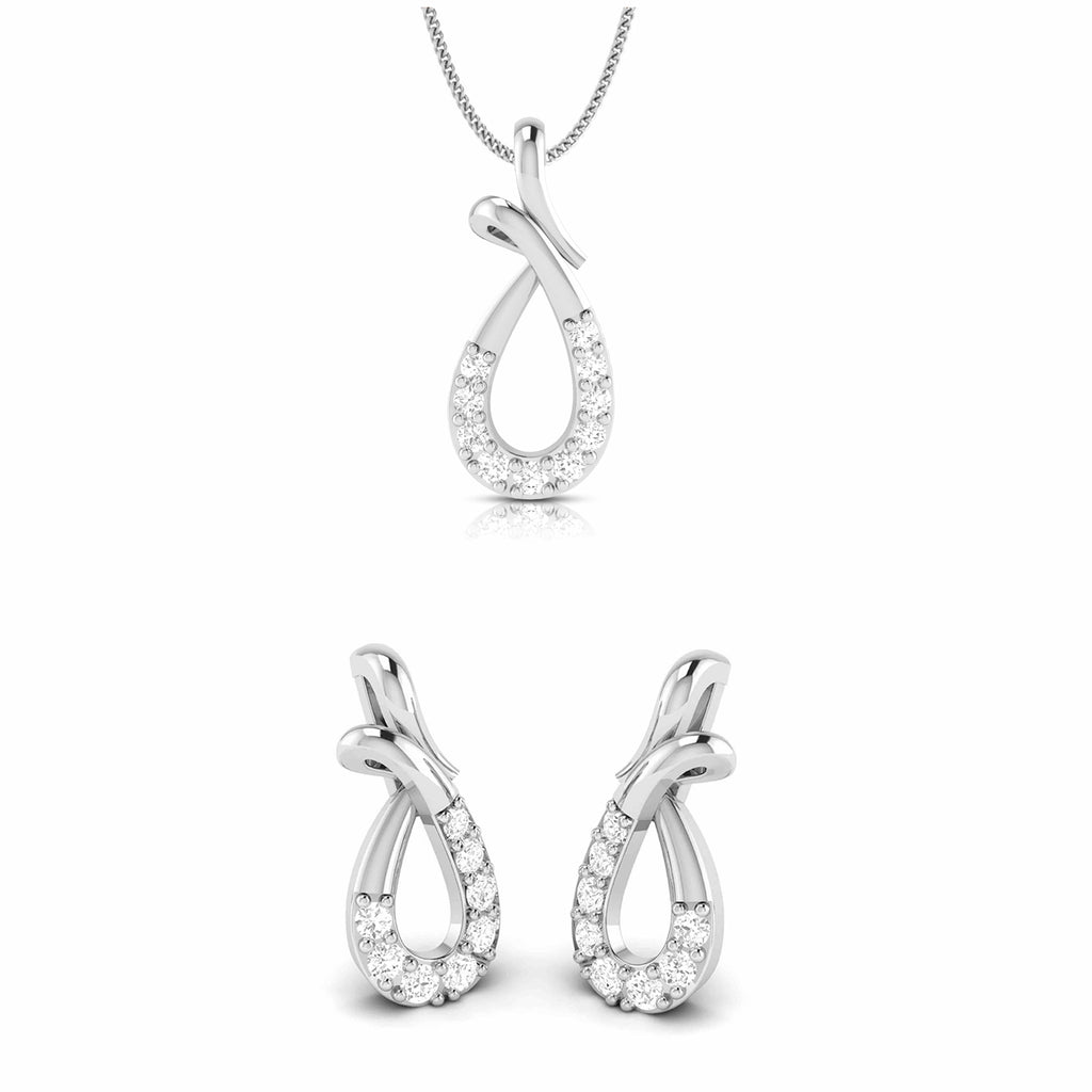 Jewelove™ Pendants & Earrings Pendant Set Beautiful Platinum with Diamond Pendant Set for Women JL PT P 2420