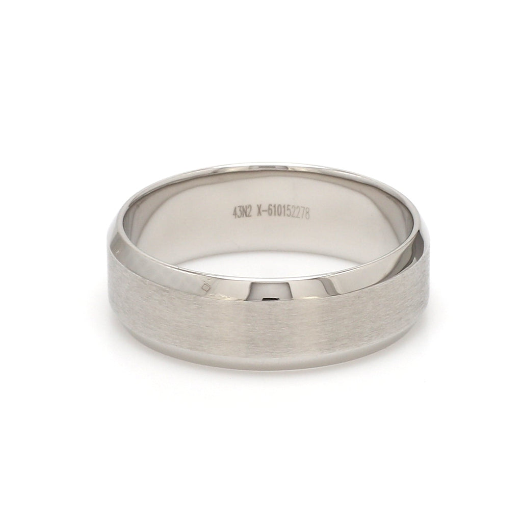 Jewelove™ Rings Men's Band only Beveled Edges Plain Platinum Ring for Men JL PT 616 - Solid