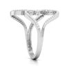 Big Hearts Platinum Ring with Diamonds for Women JL PT 564 Side View. How this platinum ring looks from the side