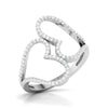 Big Hearts Platinum Ring with Diamonds for Women JL PT 564 Perspective View. How this platinum ring looks overall.