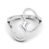 Big Hearts Platinum Ring with Diamonds for Women JL PT 564 Table View. How this platinum ring looks from the front