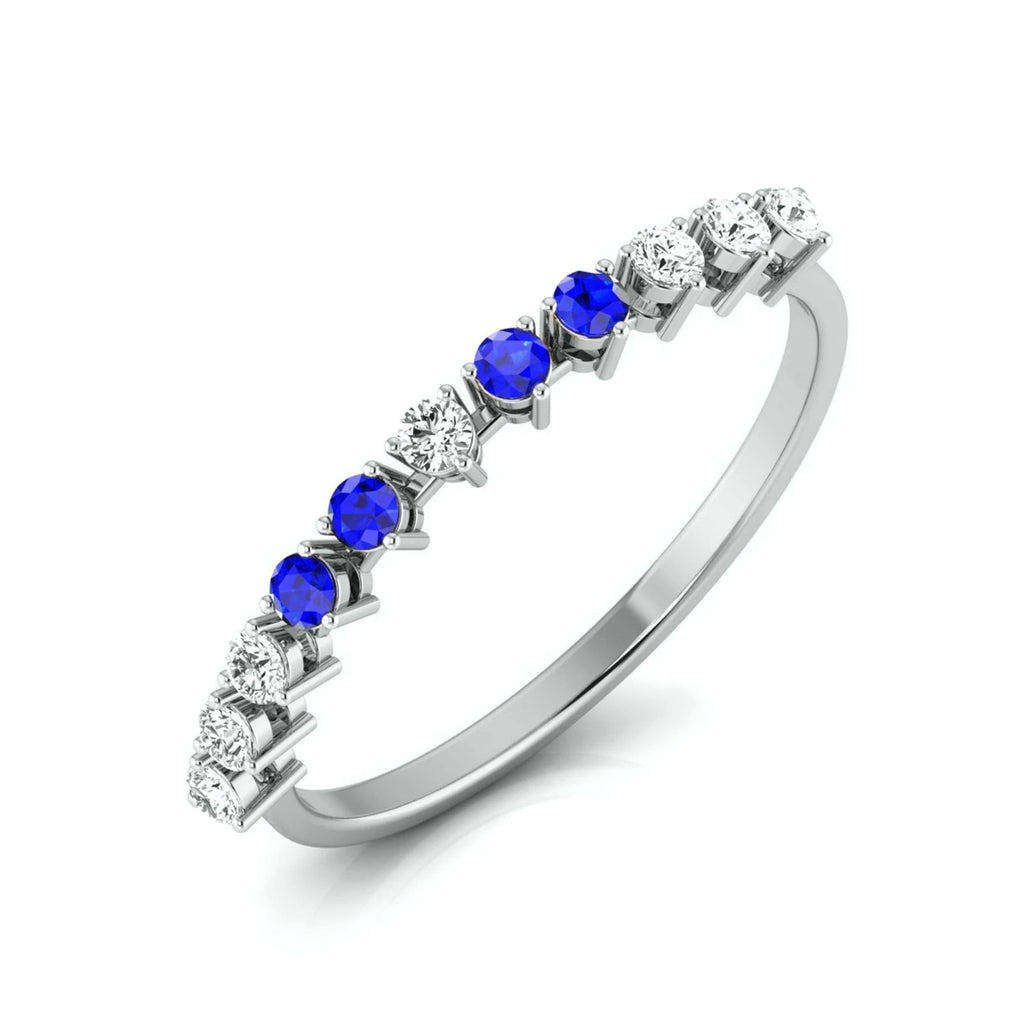 Jewelove™ Rings SI IJ / Women's Band only Blue Sapphire Platinum Diamond Engagement Ring JL PT LR 7007