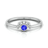 Jewelove™ Rings Blue Sapphire Platinum Diamond Engagement Ring JL PT LR 7013