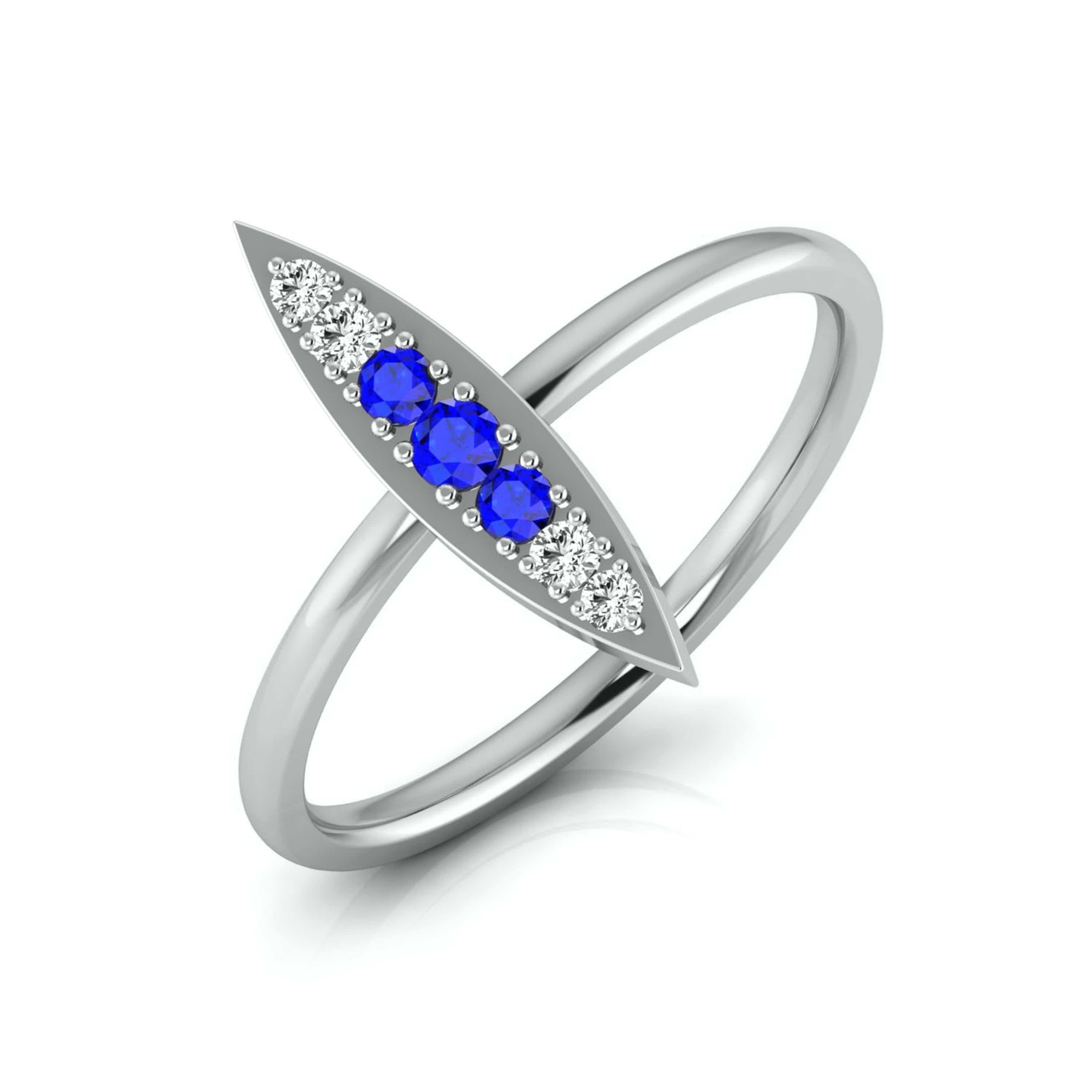NEELU | Women's Engagement Ring | Vintage Inspired | Lab Created Blue - TCR