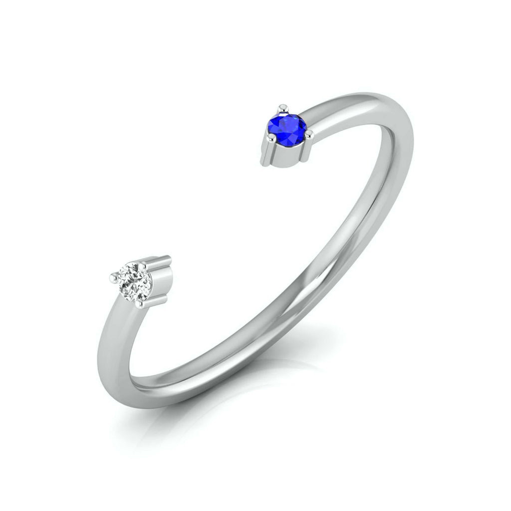 Jewelove™ Rings Blue Sapphire Platinum Diamond Engagement Ring JL PT LR 7029