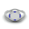 Jewelove™ Rings Blue Sapphire Platinum Diamond Engagement Ring JL PT LR 7034