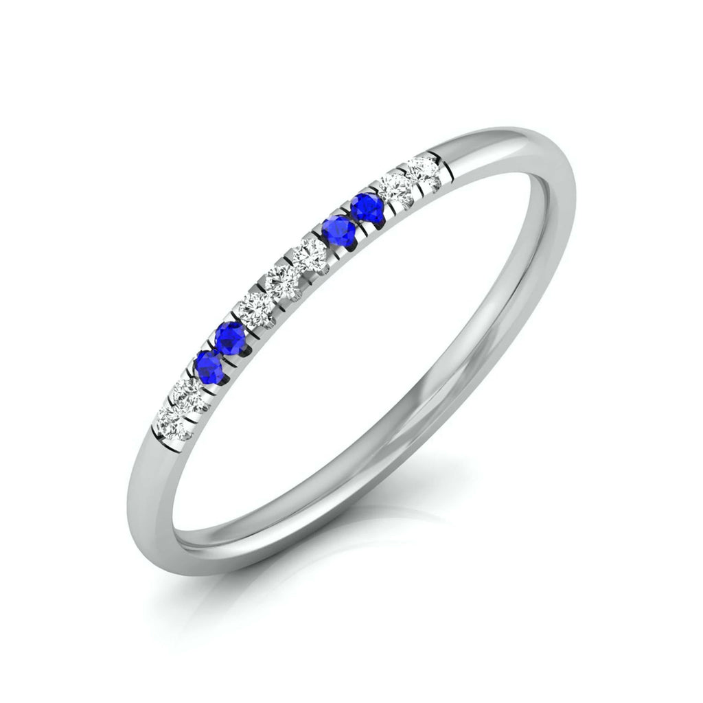 Jewelove™ Rings Blue Sapphire Platinum Diamond Engagement Ring JL PT LR 7039