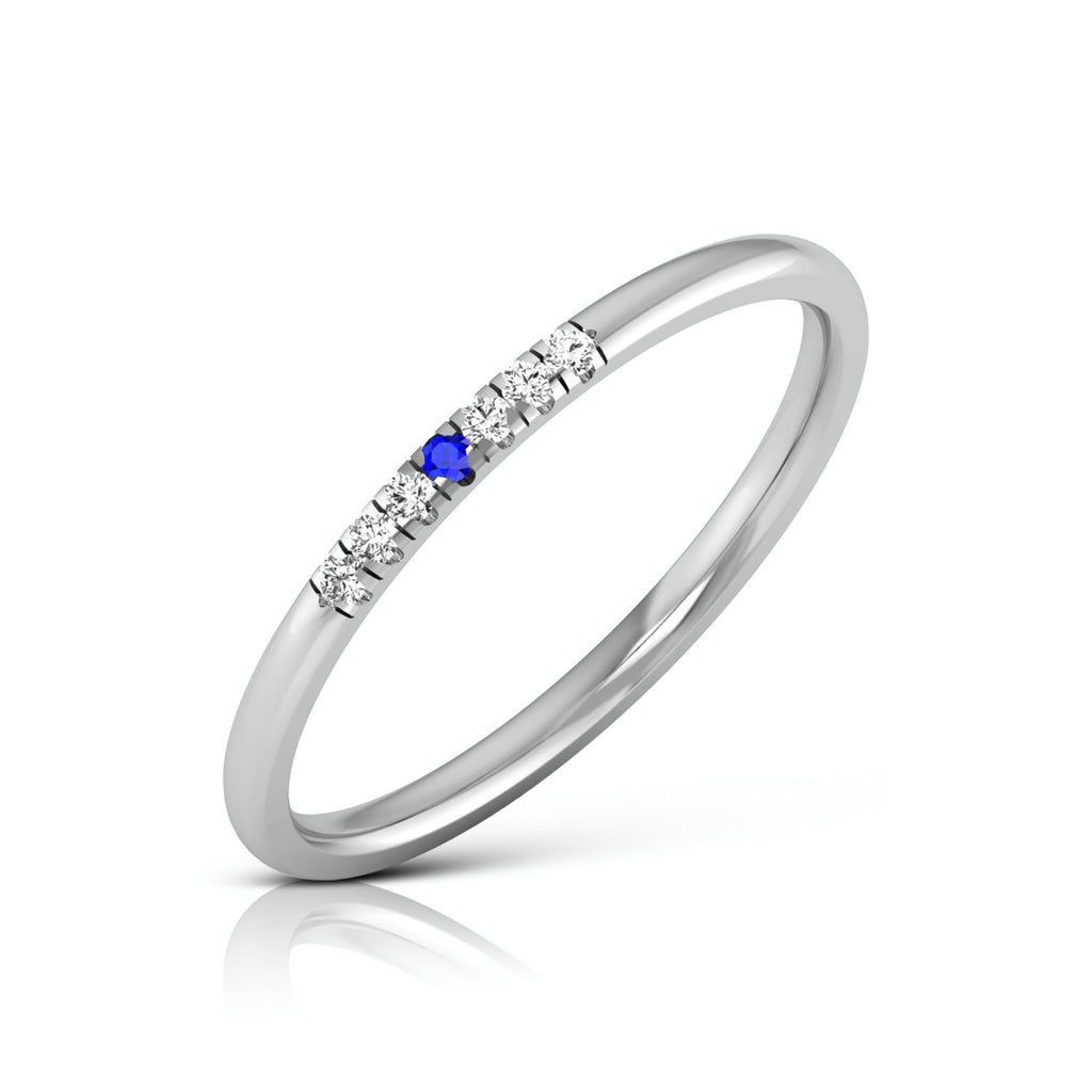Jewelove™ Rings Blue Sapphire Platinum Diamond Engagement Ring JL PT LR 7040