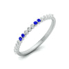 Jewelove™ Rings SI IJ / Women's Band only Blue Sapphire Platinum Diamond Wedding Band JL PT LR 7010