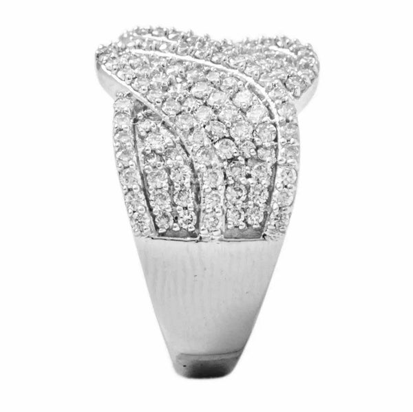 Broad Designer Bridal Ring with Diamonds in Platinum SJ PTO 263 in India