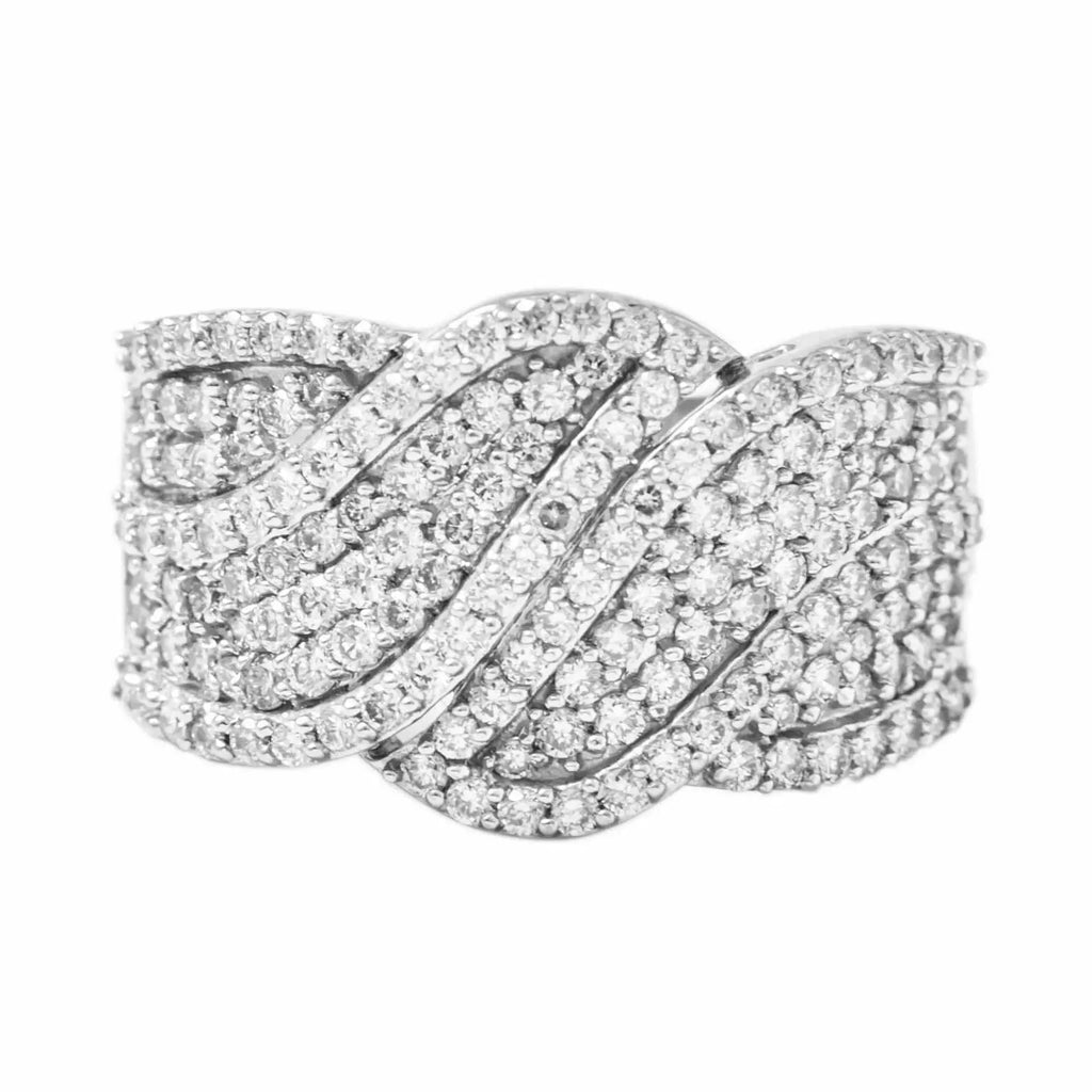 Jewelove™ Rings SI IJ / Women's Band only Broad Designer Bridal Ring with Diamonds in Platinum SJ PTO 263