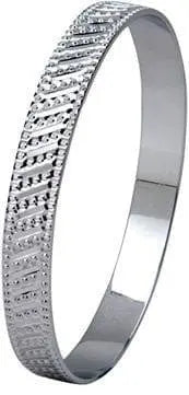 Broad Platinum Bangle with Diamond Cut SJ PT 301 in India