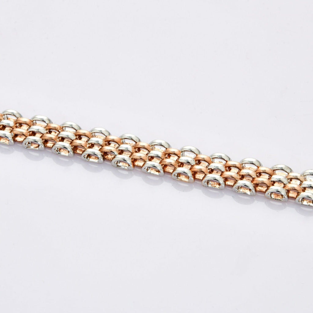 Jewelove™ Bangles & Bracelets Broad Platinum & Rose Gold Bracelet for Men JL PTB 708