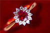 Burmese Ruby & Diamond Flower Ring JL R 61 in India