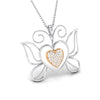 Jewelove™ Pendants SI IJ / Yellow Gold Butterfly Heart Platinum Pendant with Rose Gold & Diamonds JL PT P 8076