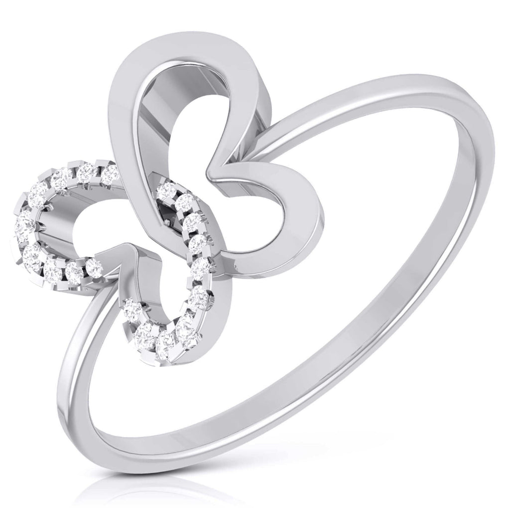 Jewelove™ Rings SI IJ / Women's Band only Butterfly Platinum Diamond Ring for Women JL PT LR 132