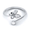 Jewelove™ Rings Butterfly Platinum Diamond Ring with Milgrain for Women JL PT LR 142