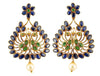 Gold Sapphire Earrings - Chandelier Earrings Crafted In Gold, Sapphires & Emeralds JL AU 106