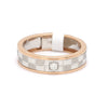 Front View of Platinum & Rose Gold Ring with Single Diamonds for Men's JL PT 1121