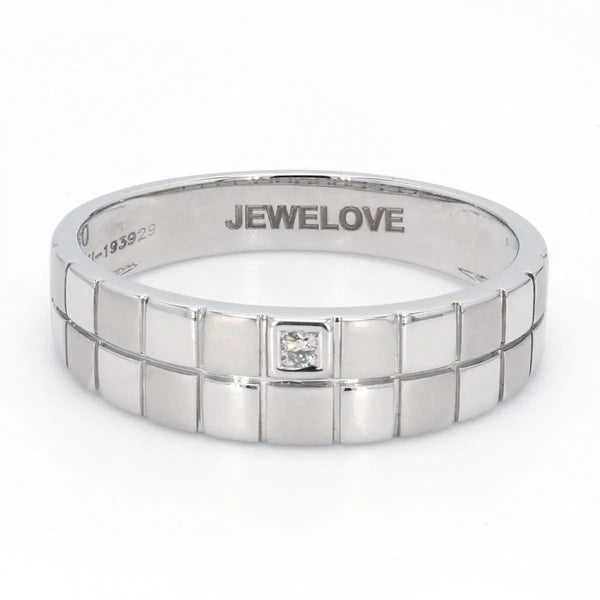 Jewelove™ Rings Men's Band only / SI IJ Chess Inspired Platinum Love Bands in Platinum JL PT 423