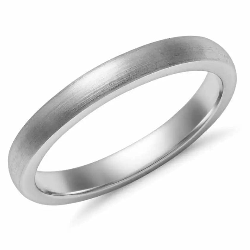 Classic 3mm Platinum Ring Matte Finish SJ PTO 249