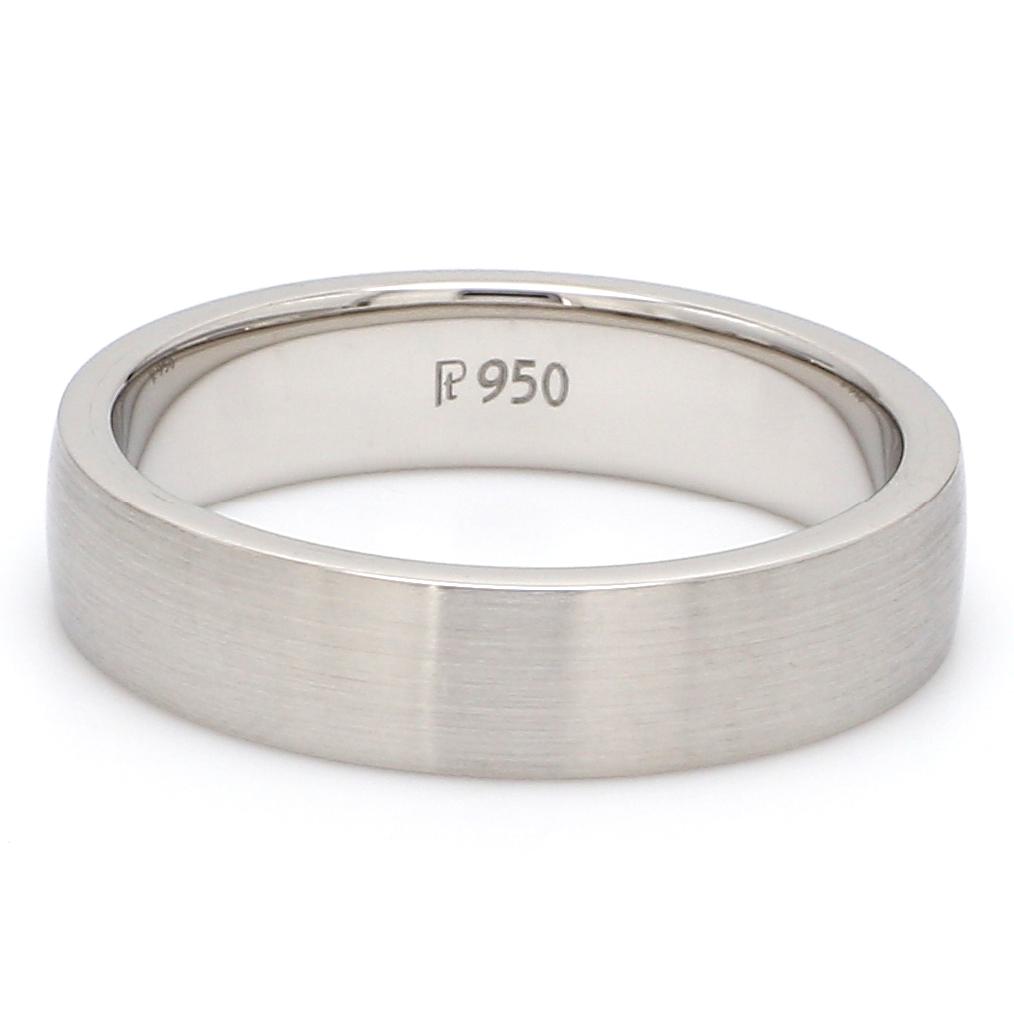 Jewelove™ Rings Men's Band only Classic 5mm Brush Finish Plain Platinum Band for Men JL PT 667