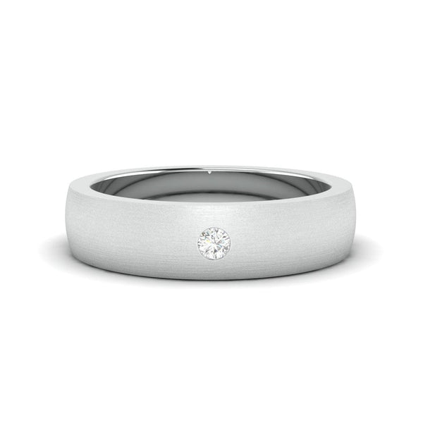 Jewelove™ Rings Classic Matte Finish Single Diamond Platinum Ring JL PT 679