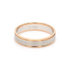 Back View of Classic Plain Platinum Couple Rings With a Rose Gold Border for Men JL PT 633