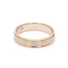 Side View of Classic Plain Platinum Couple Rings With a Rose Gold Border for Men JL PT 633