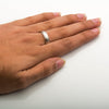 Finger Shot of Plain Matte Finish  Platinum Ring for Him. How the ring looks when worn on finger, SJ PTO 104 - A by Jewelove