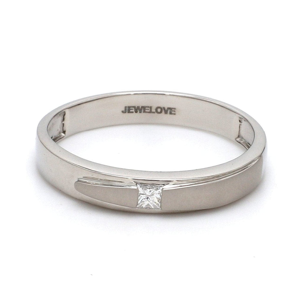 Jewelove™ Rings Men's Band only / G VS Conjoining Platinum Rings for Couples with Single Diamonds JL PT 599