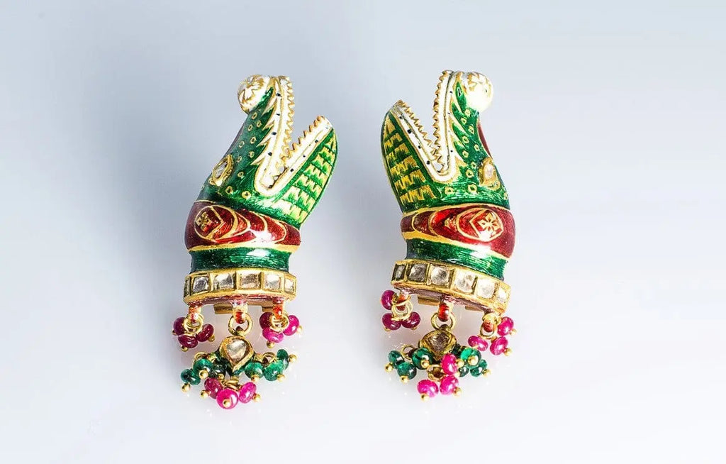 Crocodile Earrings with Enamel SKU 6 by Suranas Jewelove in India