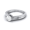 Jewelove™ Rings J VS / Women's Band only Curvy 0.40 cts. Platinum Solitaire Engagement Ring for Women JL PT G-124