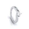 Jewelove™ Rings J VS / Women's Band only Curvy 0.40 cts. Platinum Solitaire Engagement Ring for Women JL PT G-124