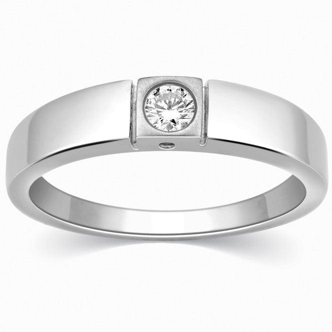 Single Diamond Platinum Ring for Men SJ PTO 311 - Suranas Jewelove
 - 1