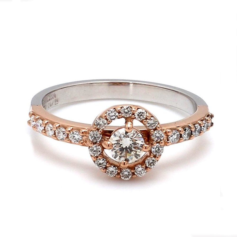 Jewelove™ Rings Customised 20 Pointer Halo Diamond Solitaire Platinum Engagement Ring JL PT 582 - Custom RG