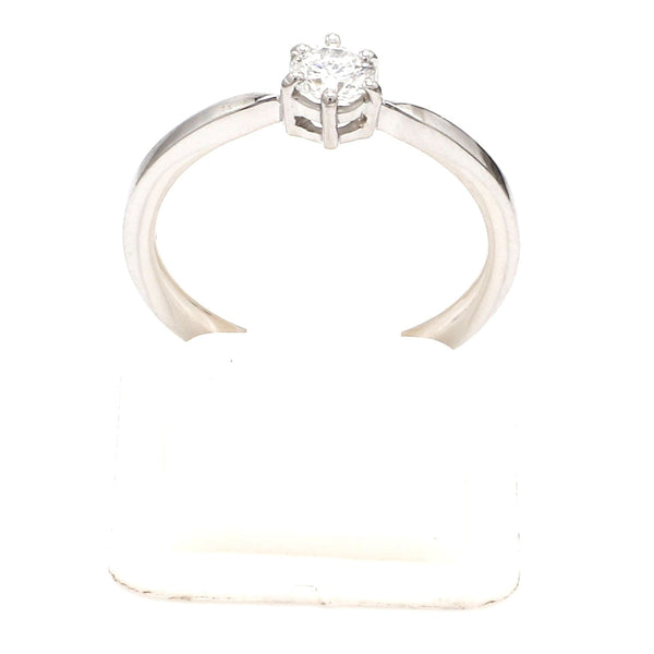 Front View of Customised 25 Pointer Basket 6 Prong Solitaire Ring made in Platinum SKU 0012-A