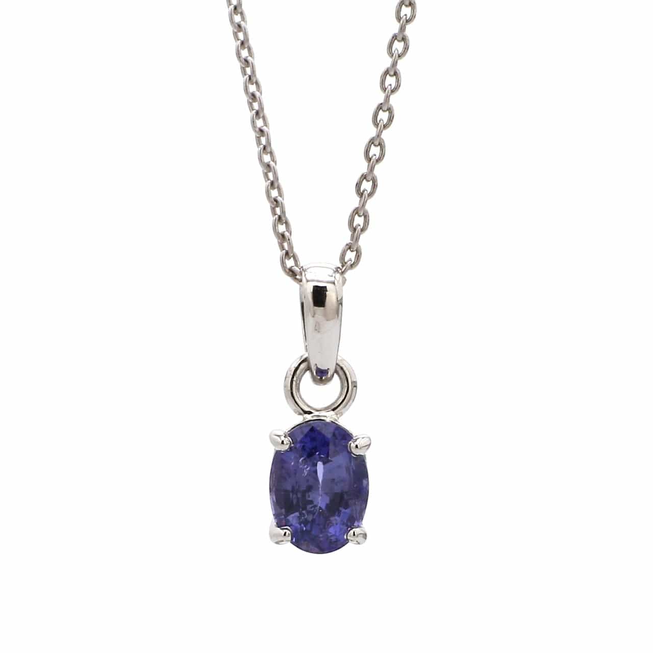 Genuine Blue Sapphire Necklace, 14k Solid Gold Gemstone Necklace, 1.19