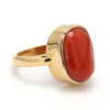 Customised Coral / Moonga Ring in 18K Gold for Astrological Purpose Gemstone Side View