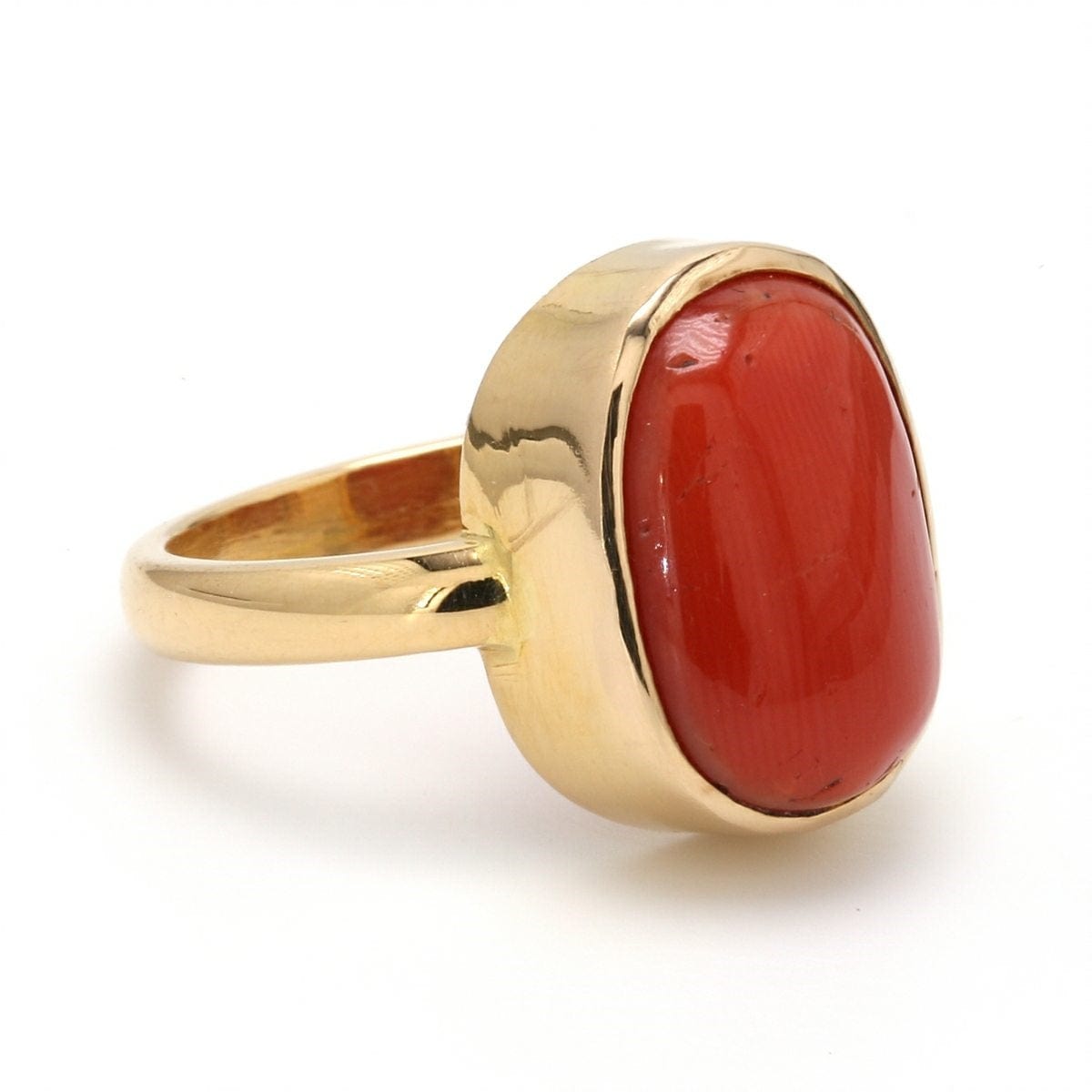 Coral Reef Moonga Stone Colour Customised Coral Moonga Ring In 18K