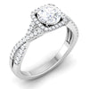 Jewelove™ Rings Customised Designer 30 Pointer Halo Solitaire Platinum Engagement Ring JL PT 499