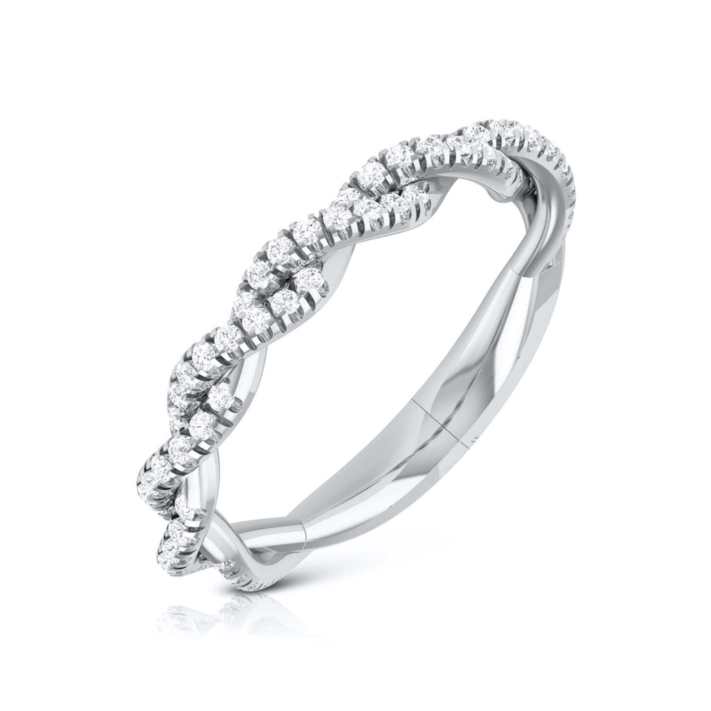 Jewelove™ Rings SI IJ / Women's Band only Customised Designer Platinum Diamond Ring with Twist JL PT R-80