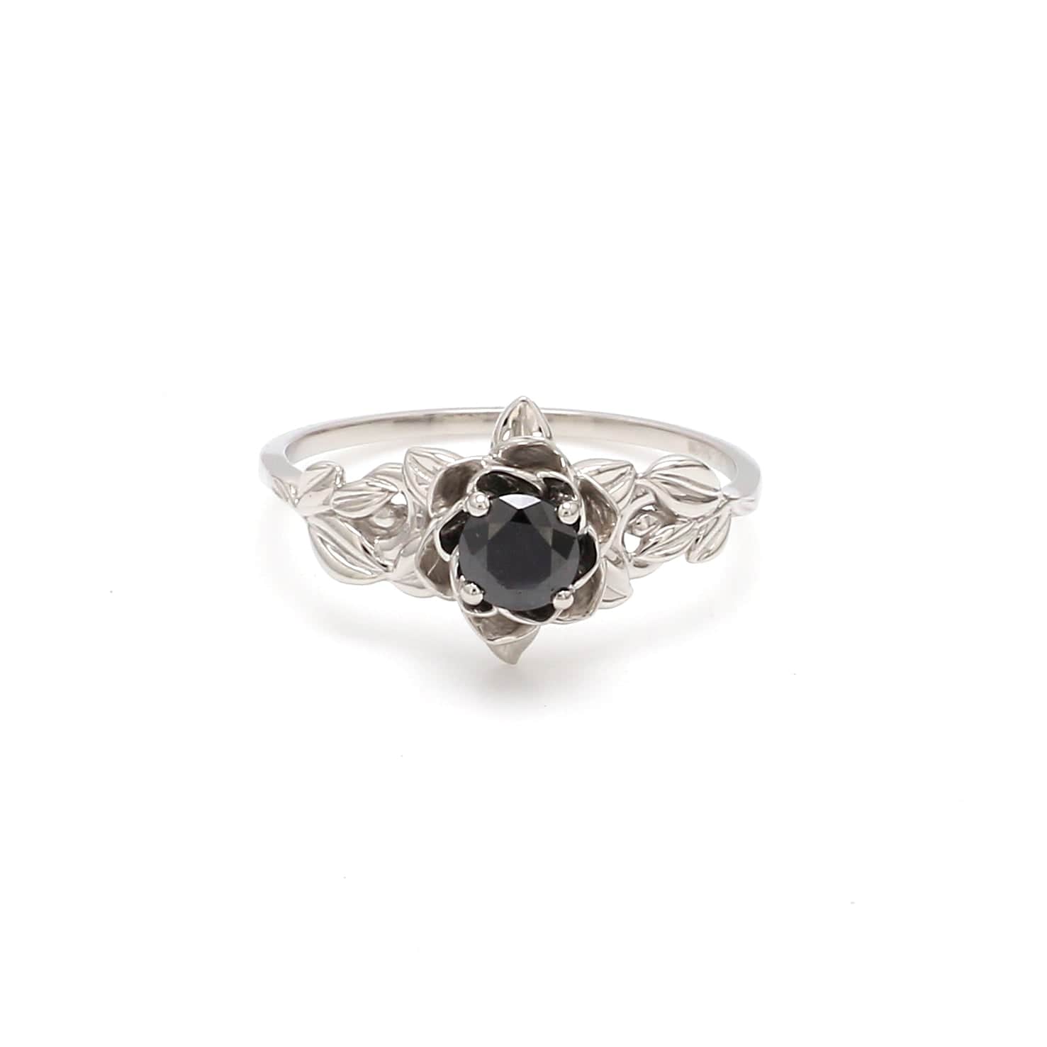3.20 Carat Black Diamond Solitaire Engagement Ring 14k Black Gold Certified  Unique Huge Handmade