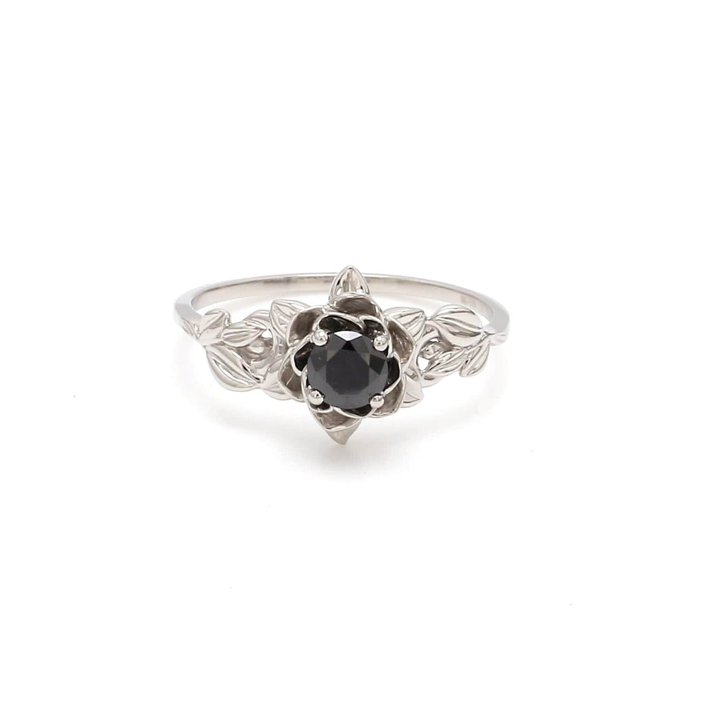 Jewelove™ Rings Women's Band only Customised Designer Platinum Ring Black Diamond JL PT 963