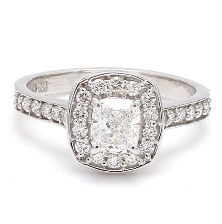 Jewelove™ Customised Halo Solitaire Ring with Cushion Cut Diamond for Dhruv