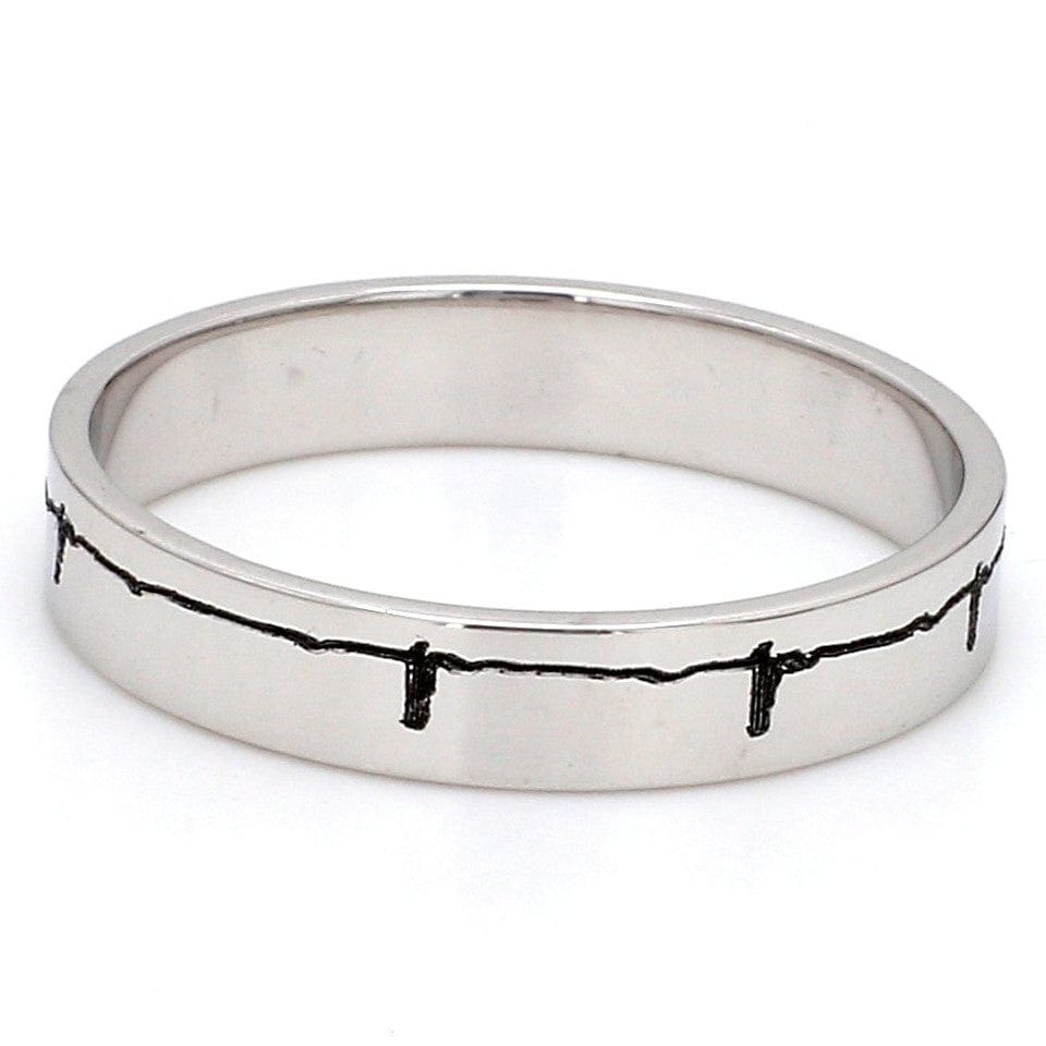 Jewelove™ Rings Men's Band only Customised Heartbeat Ring JL PT 575 - A